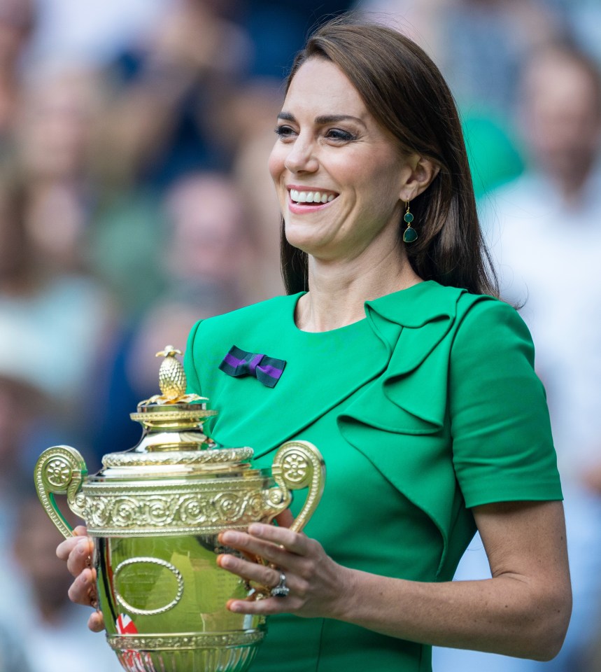 Kate is a big tennis fan, seen here handing the men's trophy to Carlos Alcaraz last year