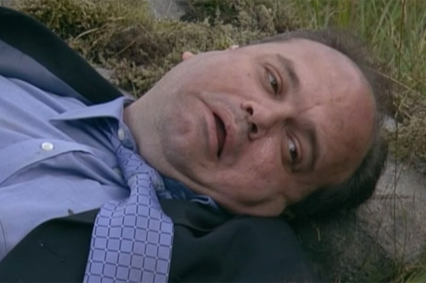 Barry dies in EastEnders in 2004 after Janine pushed him off a cliff