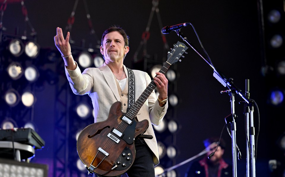 Caleb Followill of the Kings of Leon on stage at BST Hyde Park