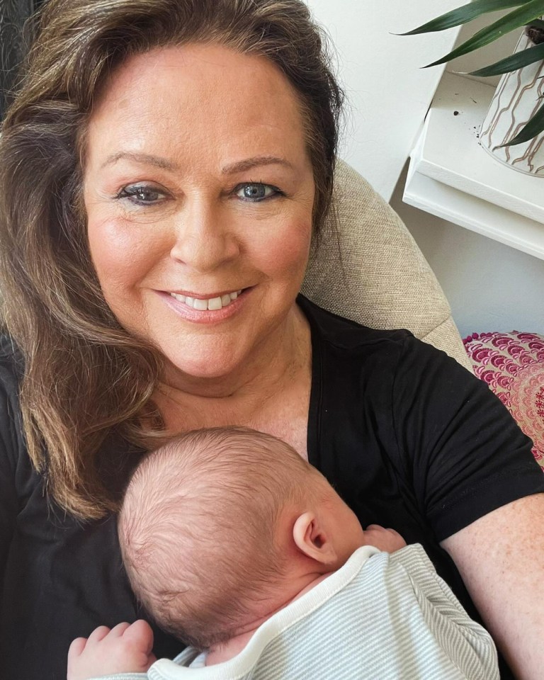 Kate Robbins took to social media to show off her grandson Barney to the world