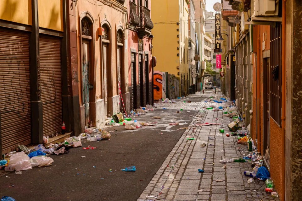 Tenerife is often left trashed after dark