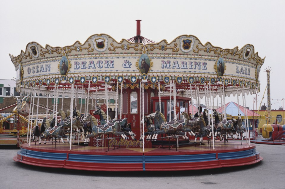 An empty merry-go-round in the seaside resort of Rhyl