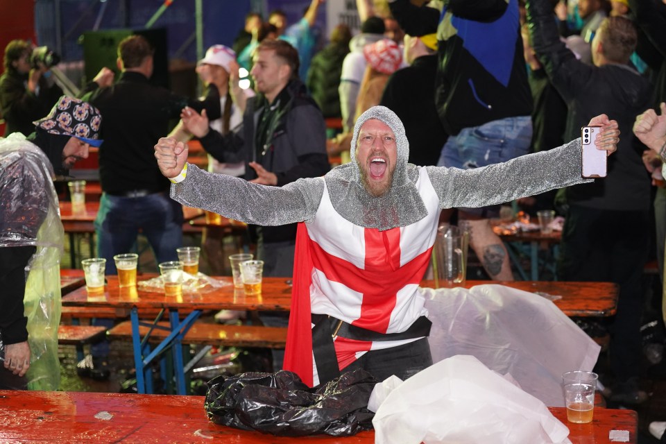 England fans at Central Park, Newcastle, celebrated Watkins’ blinder