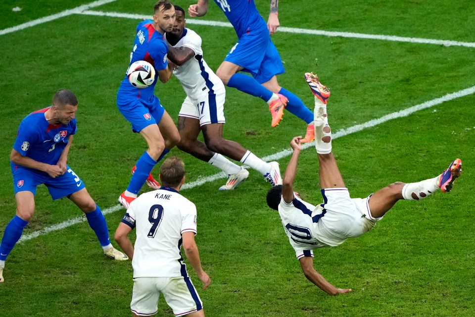 Jude Bellingham has been one of England's star players at Euro 2024 and stunned with an overhead kick against Slovakia