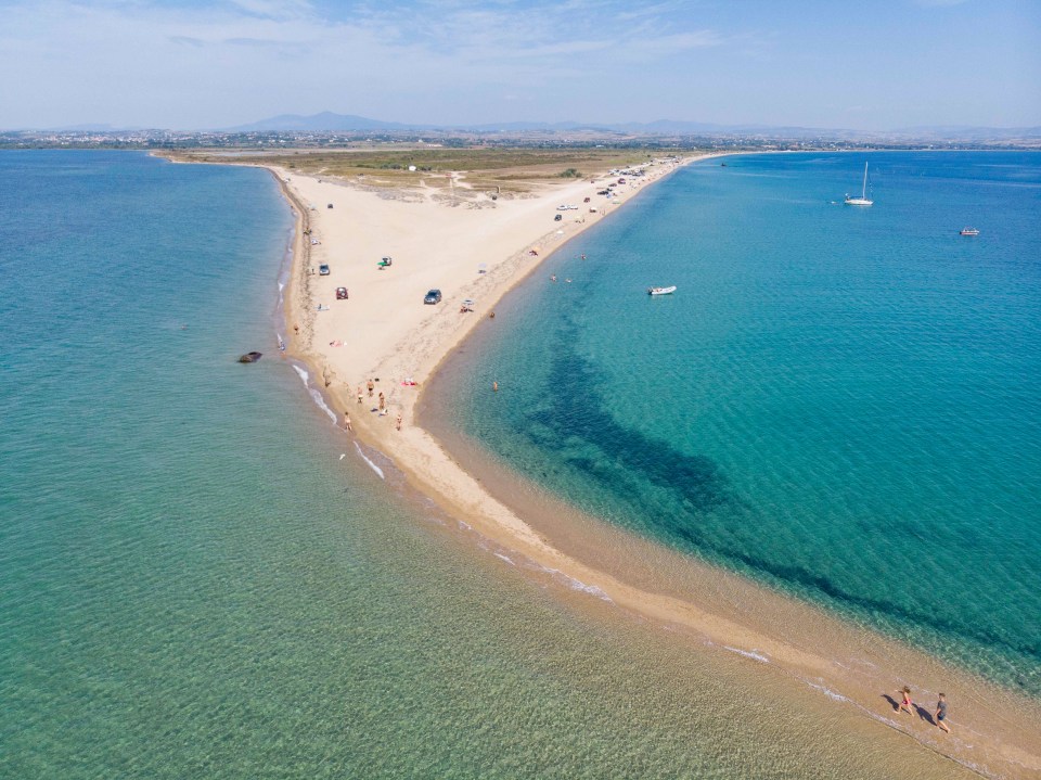 The Epanomi Beach sandbank is a popular tourist spot