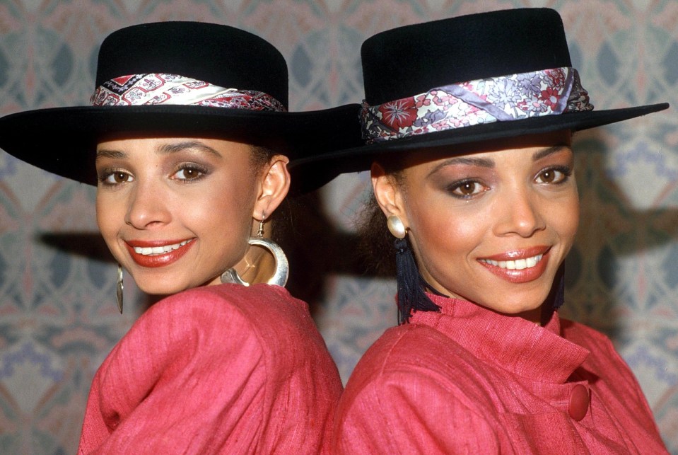 The singer pictured with her sister Mel, left, before Mel's tragic death