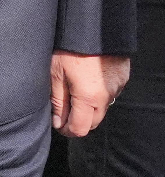 He was pictured wearing his wedding ring today