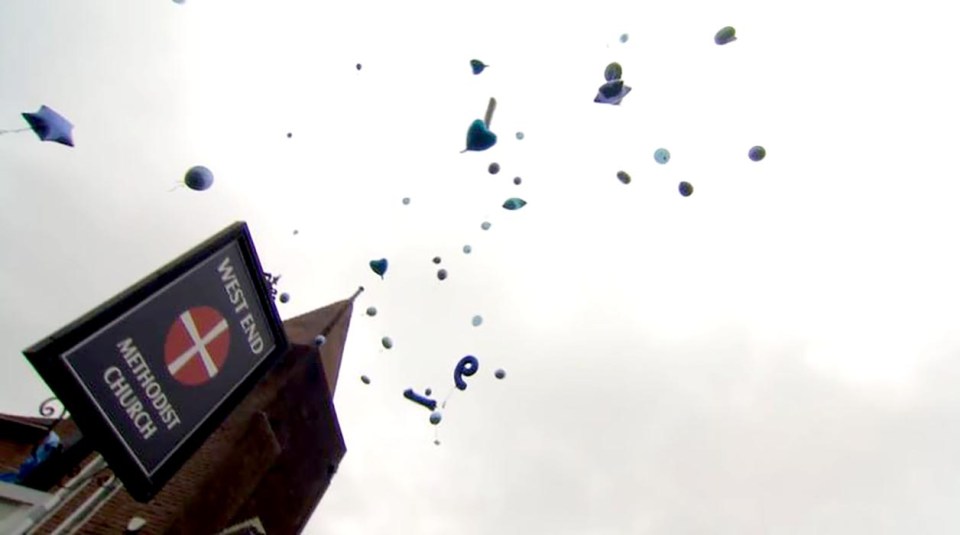 Blue balloons were released in honour of the tragic 19-year-old