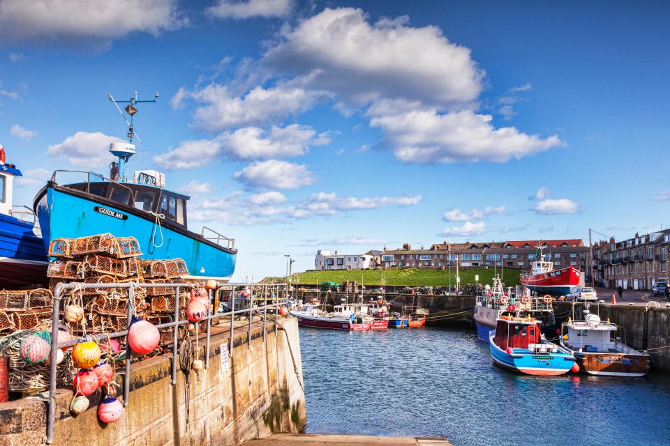 The Harbour and town at Seahouses where I caught my puffin-watching boat from