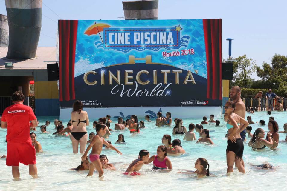 Its outdoor pool and beach area also has its own giant cinema screen