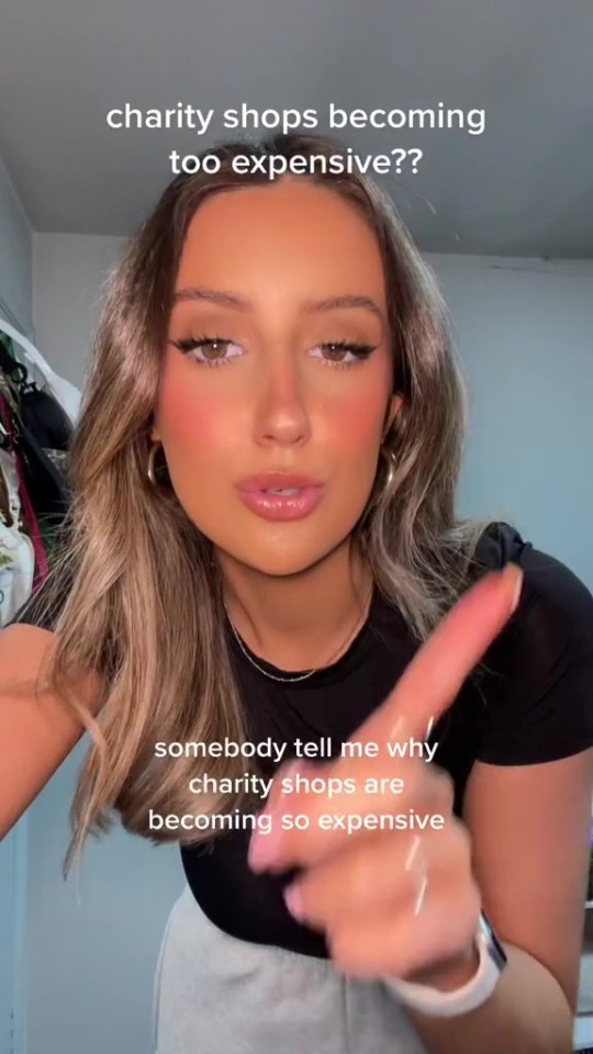 Influencer Lilly Whitfield highlighted the issue of expensive charity shops in a video