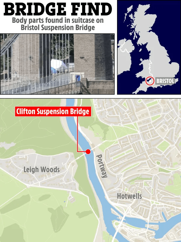 bridge find body parts found in suitcase on bristol suspension bridge