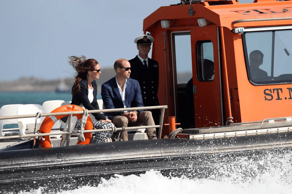 The royal couple leaving Tresco island in 2016