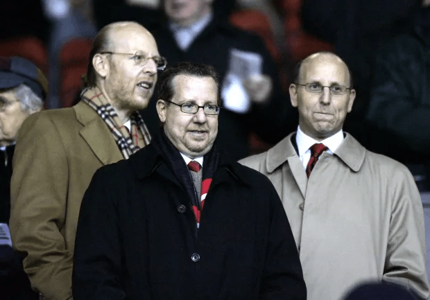 Joel Glazer (right) with brothers Avram (left) and Bryan (centre)