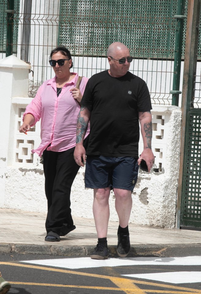 Jay's mum and dad, Debbie and Warren, are out in Tenerife