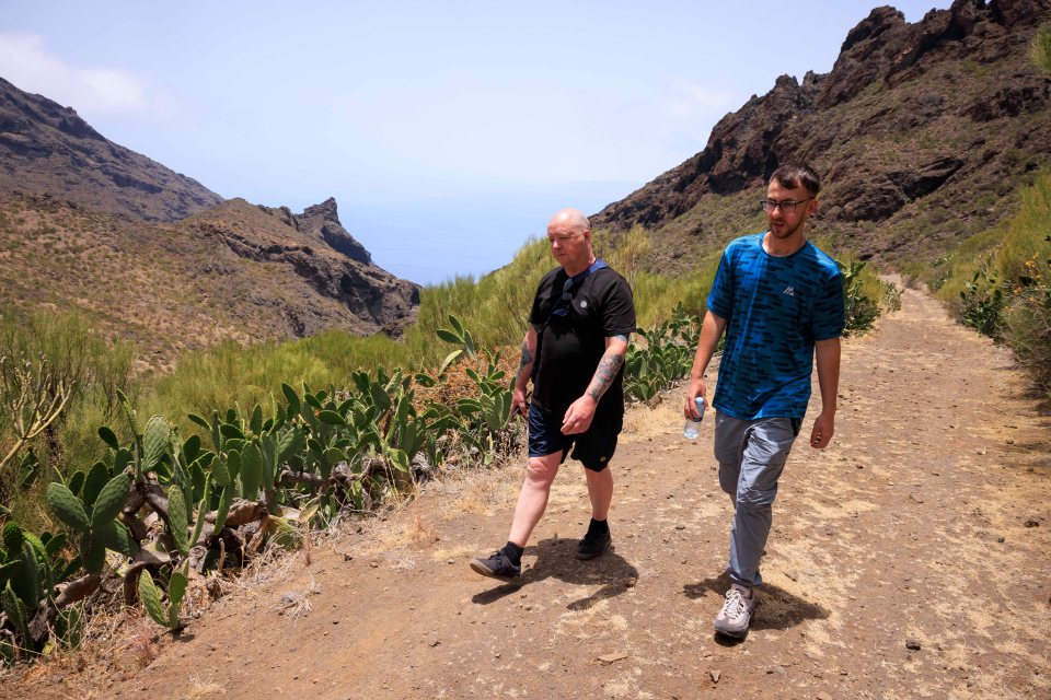 Jay Slater's dad Warren Slater and brother Zak hiking through the mountains this week