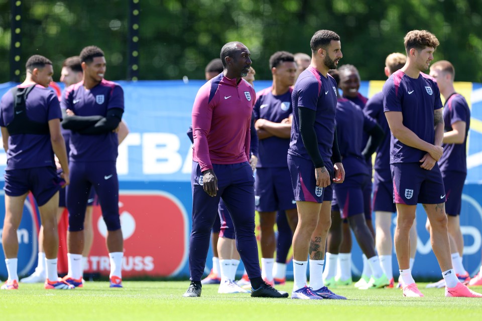 Jimmy Floyd Hasselbaink on the training pitch