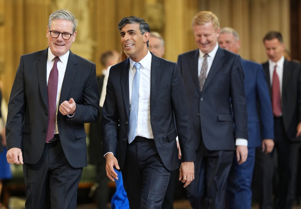 As is tradition, Prime Minister Sir Keir Starmer and Rishi Sunak walked into the Houses of Parliament side-by-side ahead of the King's speech