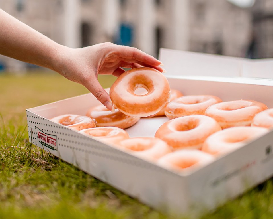 All shoppers have to do is say 'I voted' at tills to get a free Original Glaze doughnut