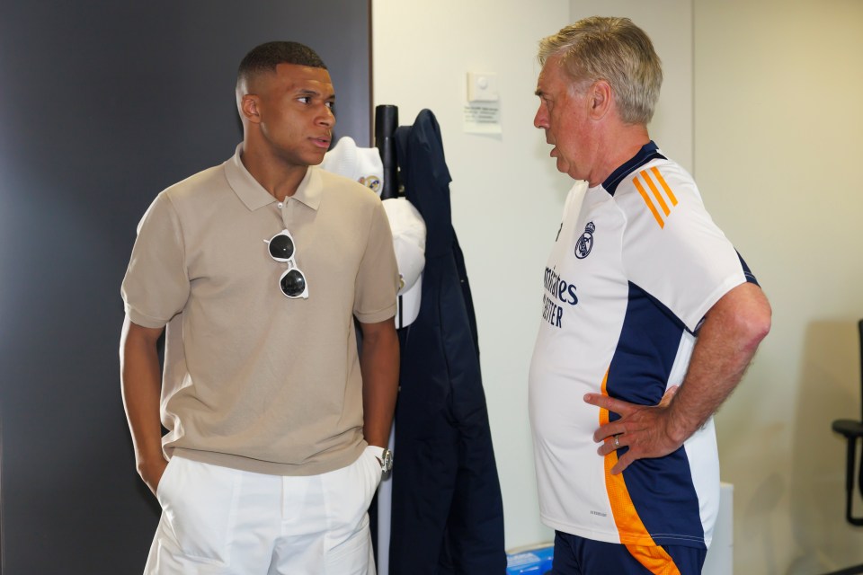 Mbappe met manager Carlo Ancelotti on his first day