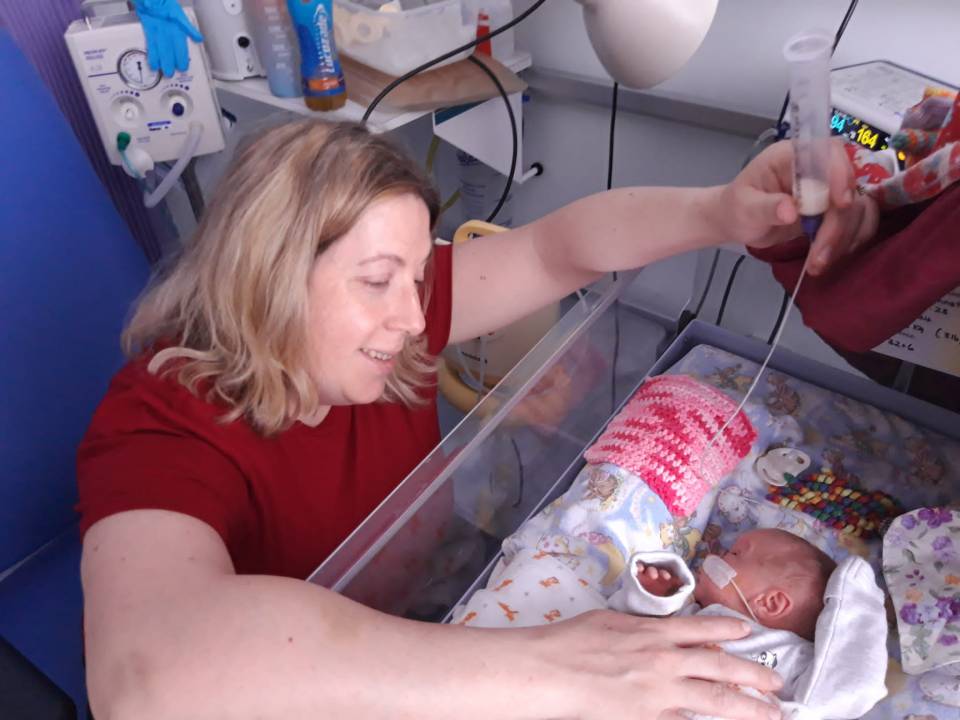 The youngster, pictured in an incubator, was giving just a 23 per cent chance of survival