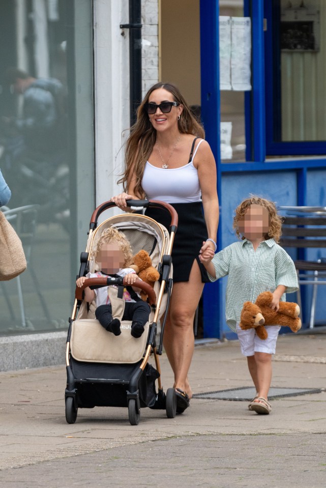 Lauryn was seen treating her children to some toys in Brighton today