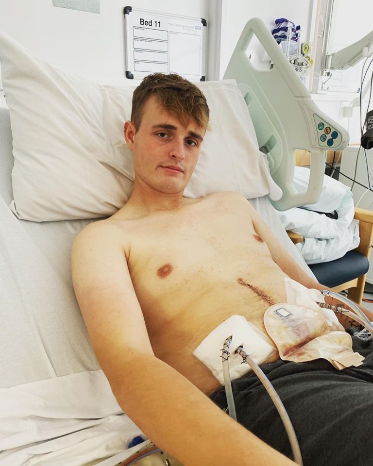 Connor in hospital after the crash