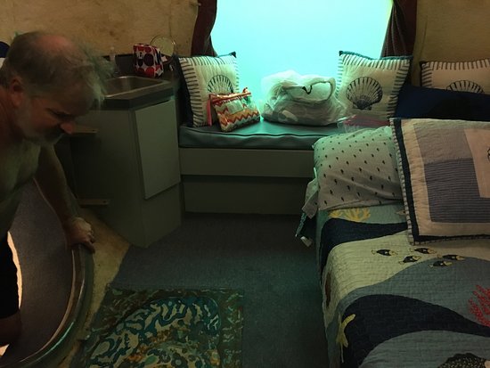 The capsule, which costs $1000 a night, is no bigger than a walk-in closet