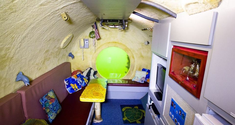 Dr Dituri lived in this tiny capsule for weeks on end