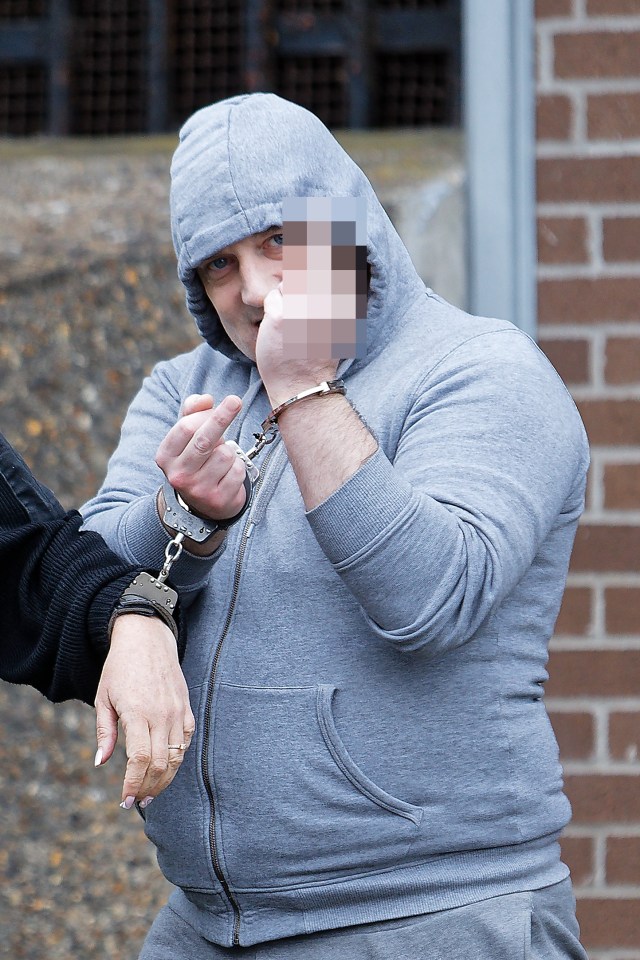 Ryan Dorland raised his middle finger to photographers as he left court