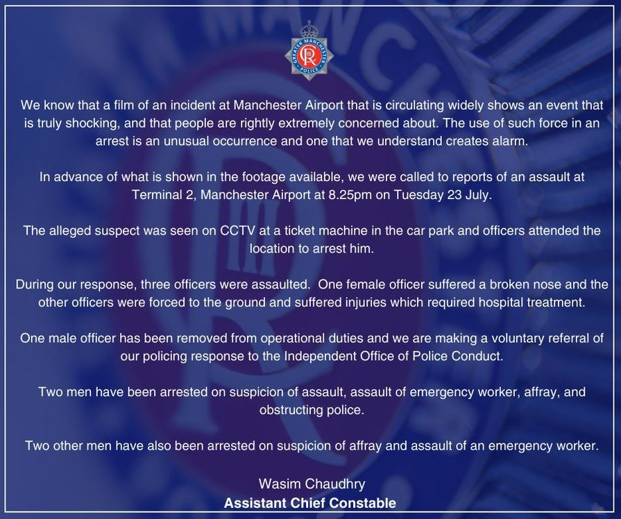 Greater Manchester Police have released multiple statements about the incident