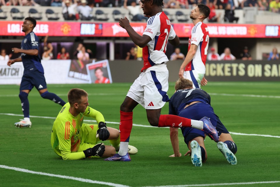 Goalkeeper Karl Hein couldn't keep Rasmus Hojlund's opener out