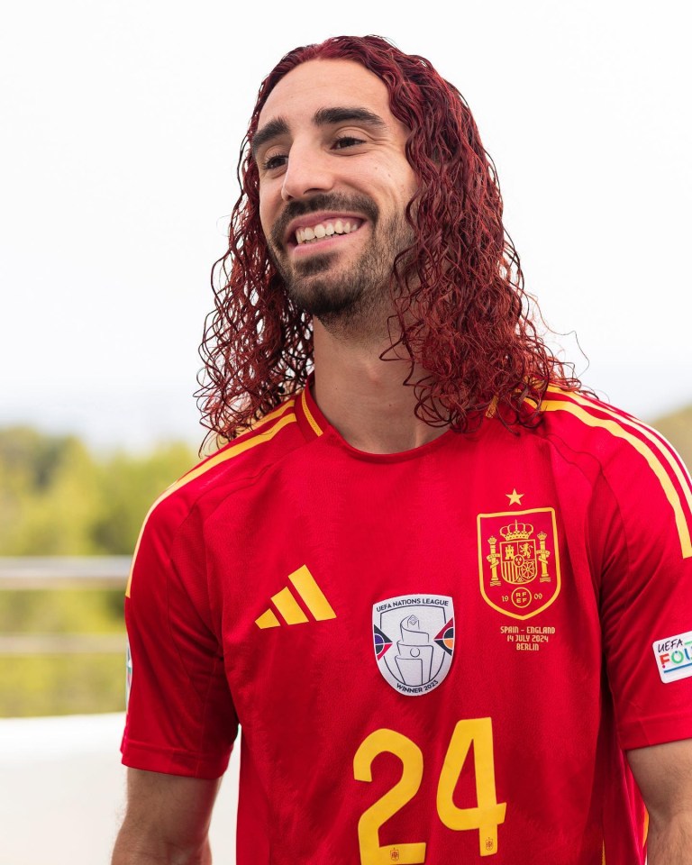 Marc Cucurella has fulfilled his promise by dying his hair red after Spain’s Euros win