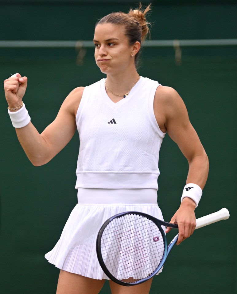 Maria Sakkari is wearing an Adidas dress at the Championships