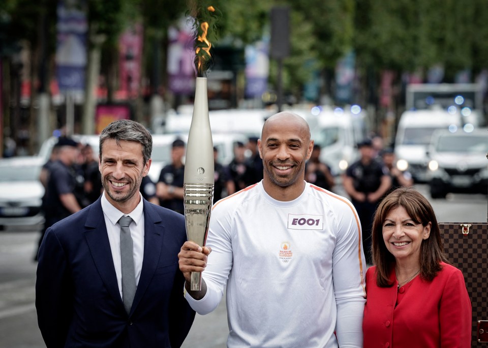 Thierry Henry was among the famous names to carry the torch