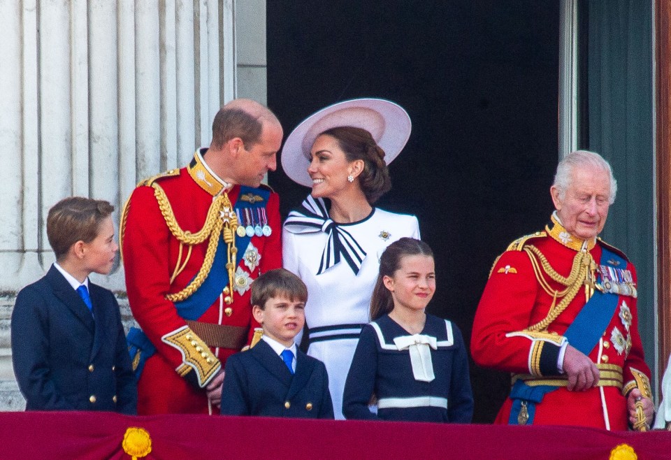 Crowds cheered as a beaming Kate was seen on the Buckingham Palace for the Trooping the Colour celebrations