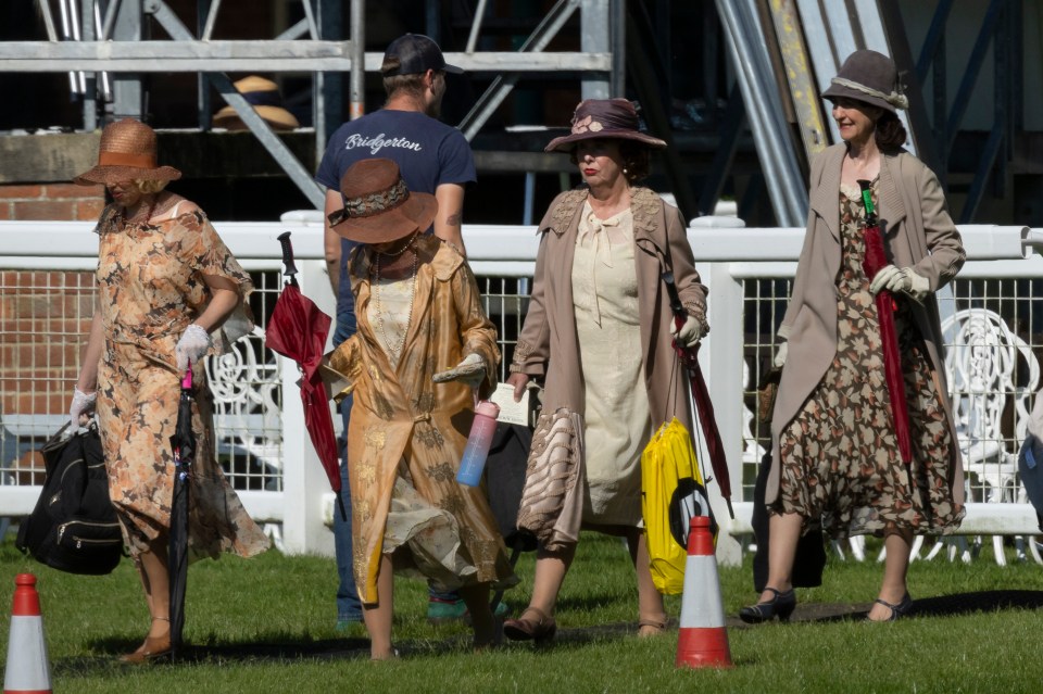 The whole household were seen taking a trip to the horses