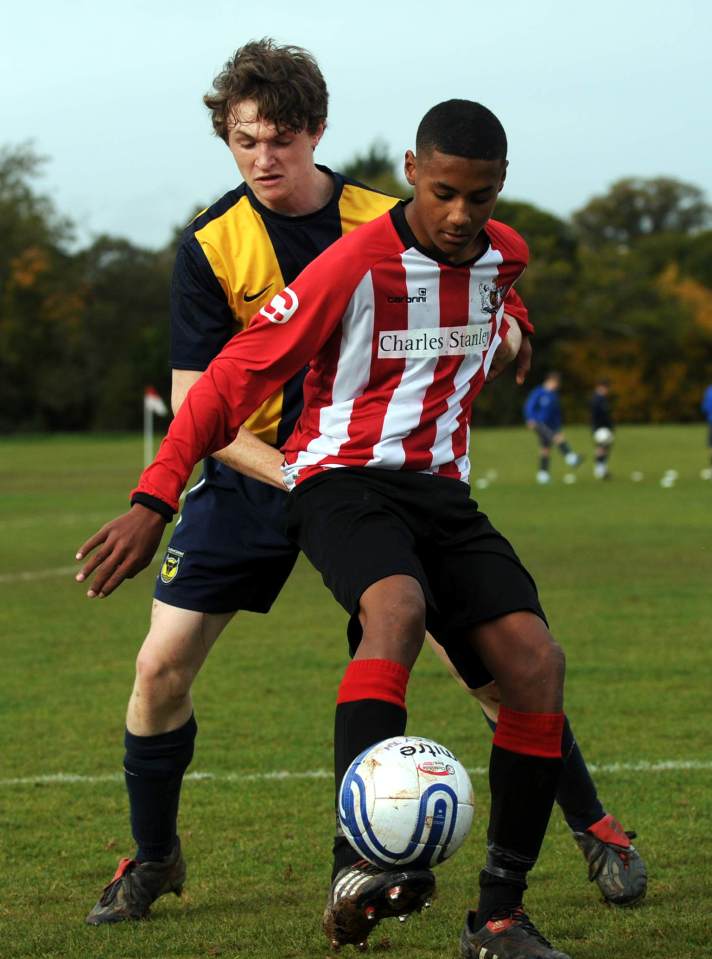 The striker performing for Exeter City's under 16's