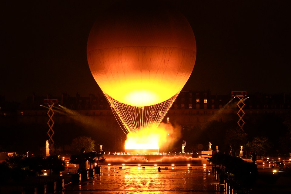 While the Olympic flame was risen by a hot air balloon to sit above Paris for the next two weeks