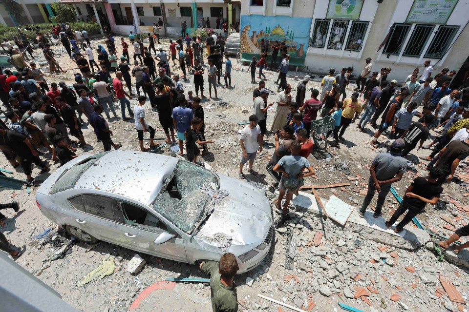 An Israeli strike has hit a school in Deir Al-Balah, central Gaza