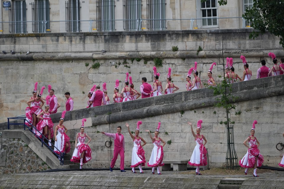 French performers did a raunchy rendition of the Can-Can