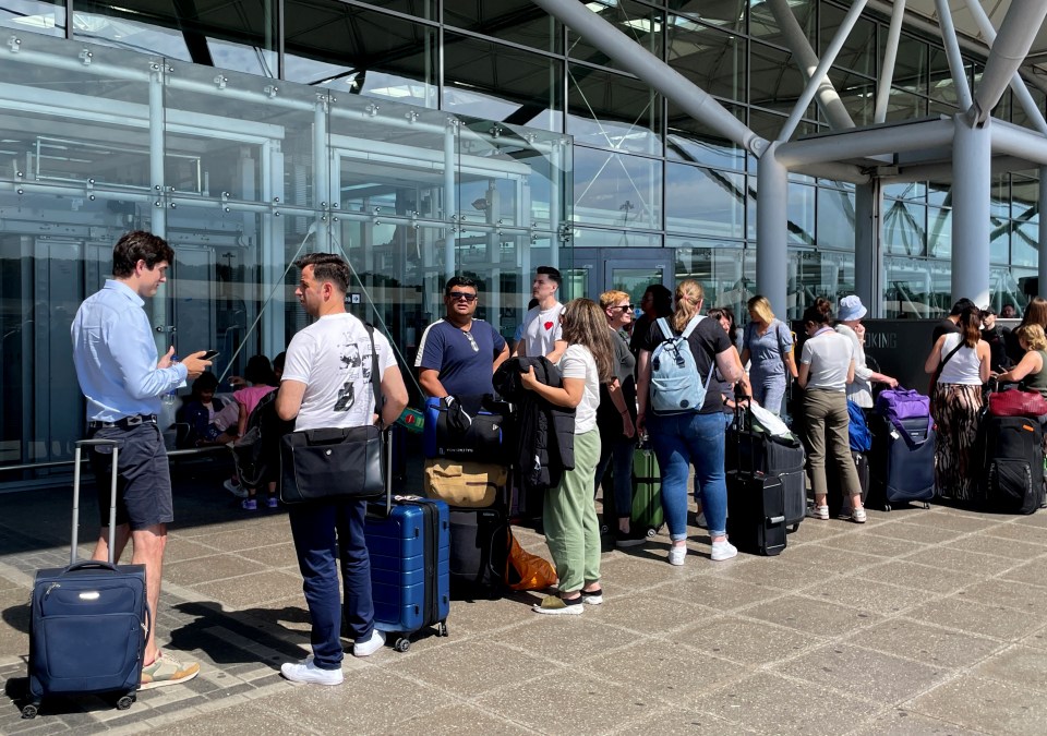 Stansted Airport has had to check people in for flights manually because of the outage