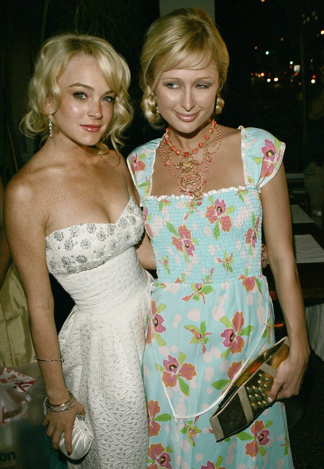 Lindsay rubbed shoulders with US socialite Paris Hilton, the pair pictured in 2005