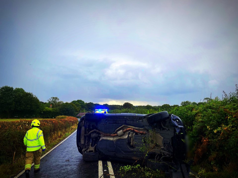 She flipped her BMW on its side following the drink drive smash in Horsham