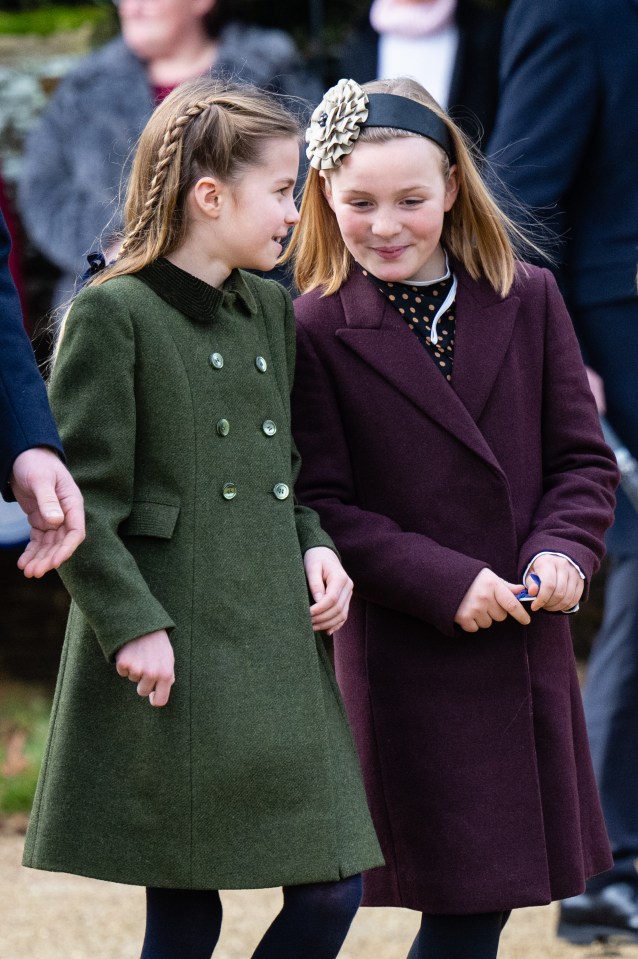 Confident Princess Charlotte giggled with cousin Mia Tindall on Christmas Day