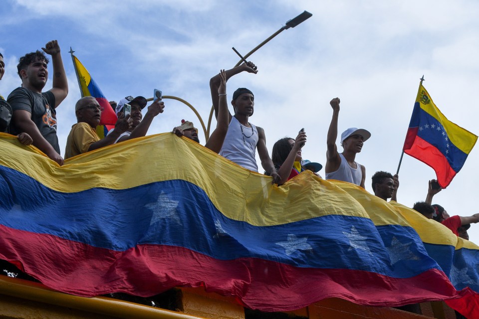 Protesters demonstrate against the official election results declaring President Nicolas Maduro’s reelection