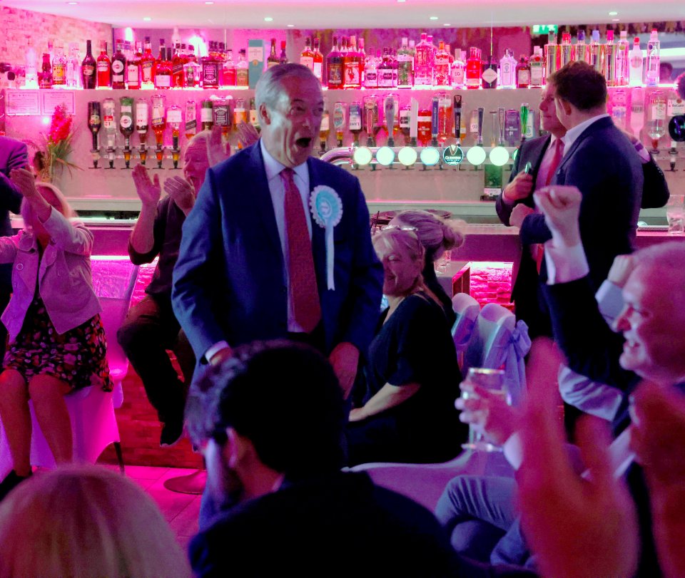 Reform UK leader Nigel Farage celebrated Anderson's result