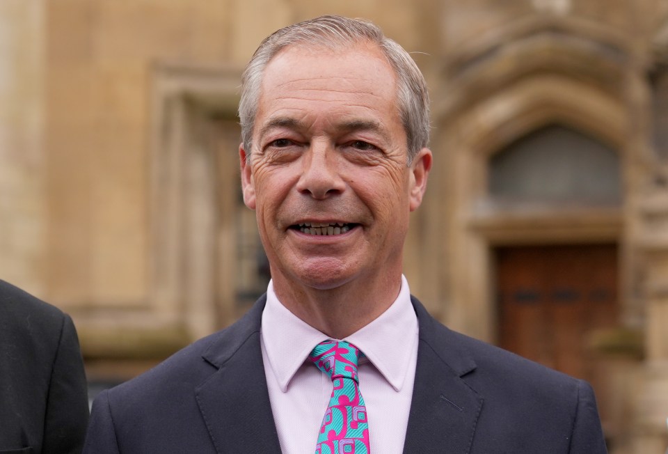 Mr Farage posed outside Westminster Palace on his first day