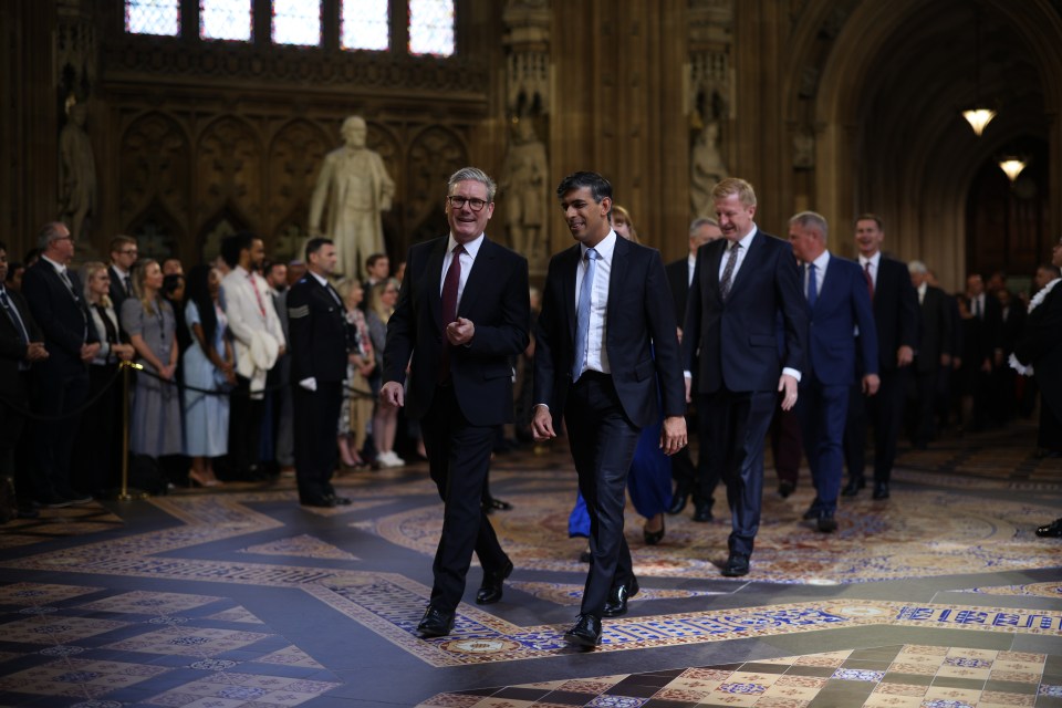 As is tradition, the pair walked through the Central Lobby of the Houses of Parliament side-by-side ahead of the speech