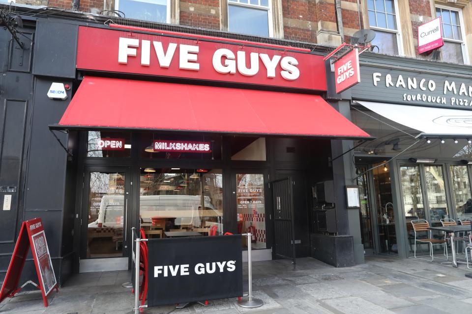 Five Guys arrived in the UK more than 10 years ago